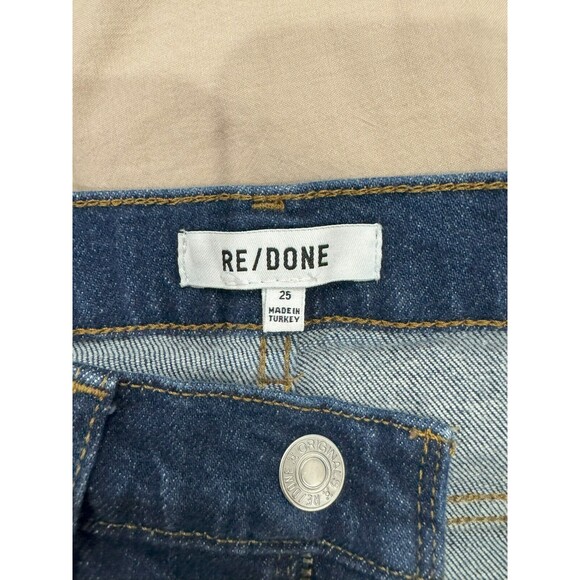 NWOT RE/DONE Womens Sz 25 Blue Rigid Like Denim High Rise 70s Straight Leg Jeans - Picture 6 of 12